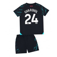 Manchester City Josko Gvardiol #24 Tredje Tröja Barn 2023-24 Kortärmad (+ Korta byxor)